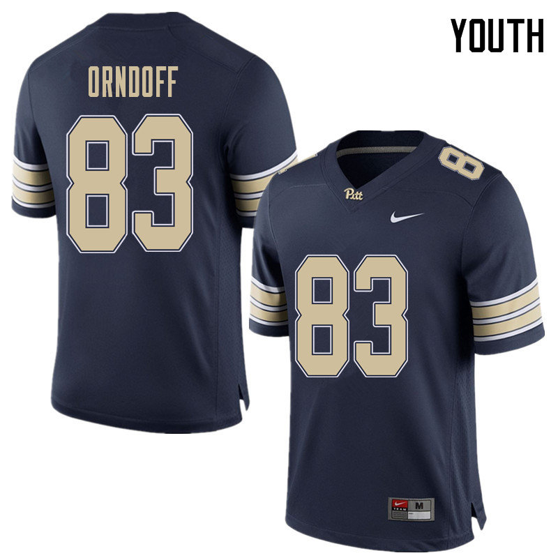 Youth #83 Scott Orndoff Pittsburgh Panthers College Football Jerseys Sale-Home Blue